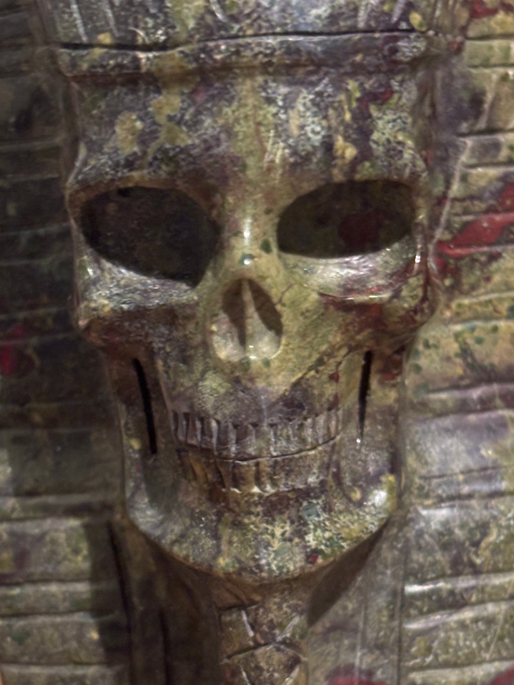 Bloodstone Pharaoh Skull Carving – 3.11lb Statement Piece