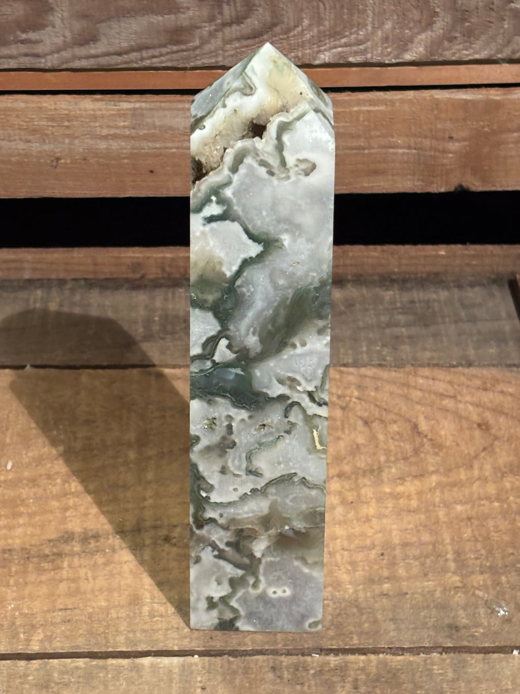 Collector Moss Agate Druzy Tower – 2.5lb Statement Piece