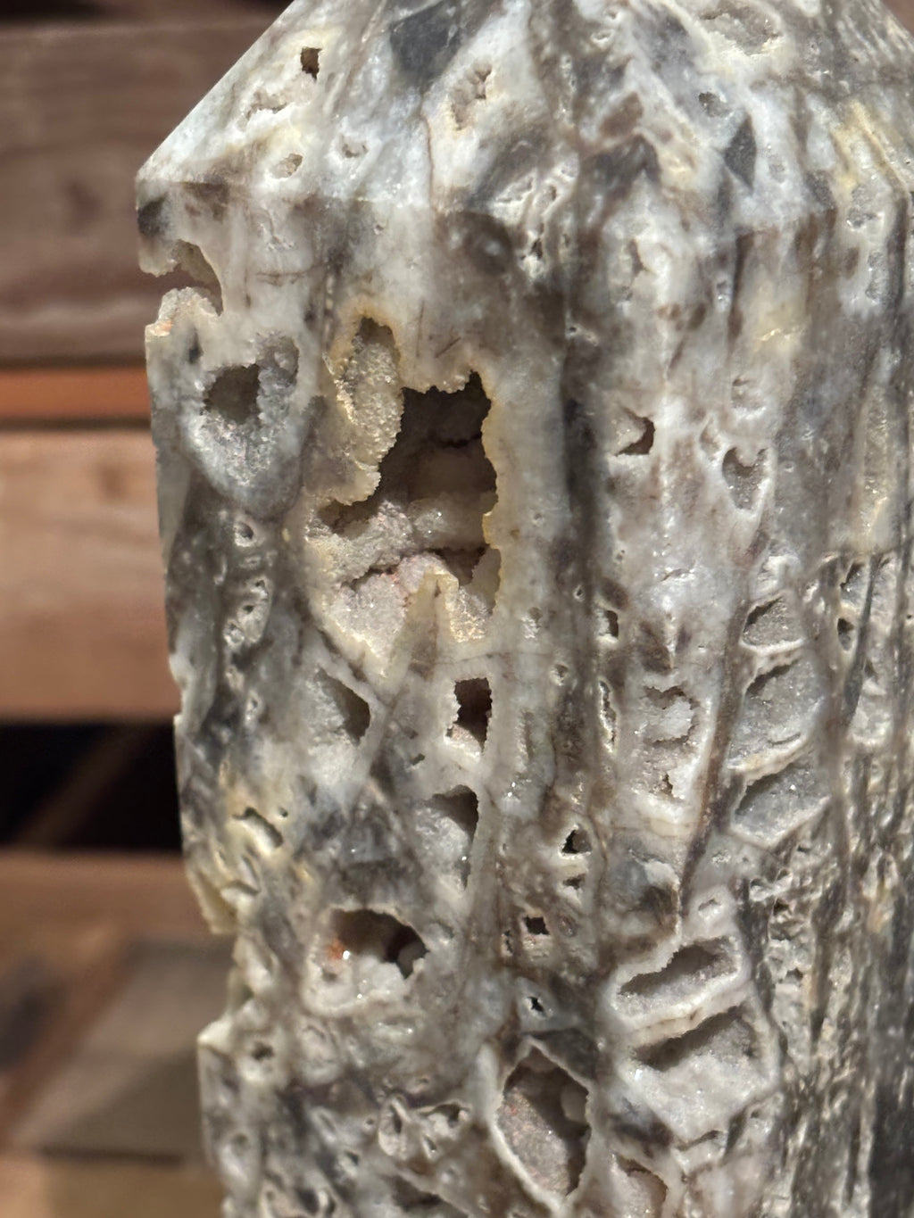 Dark Druzy Agate Tower | Collector Crystal Point