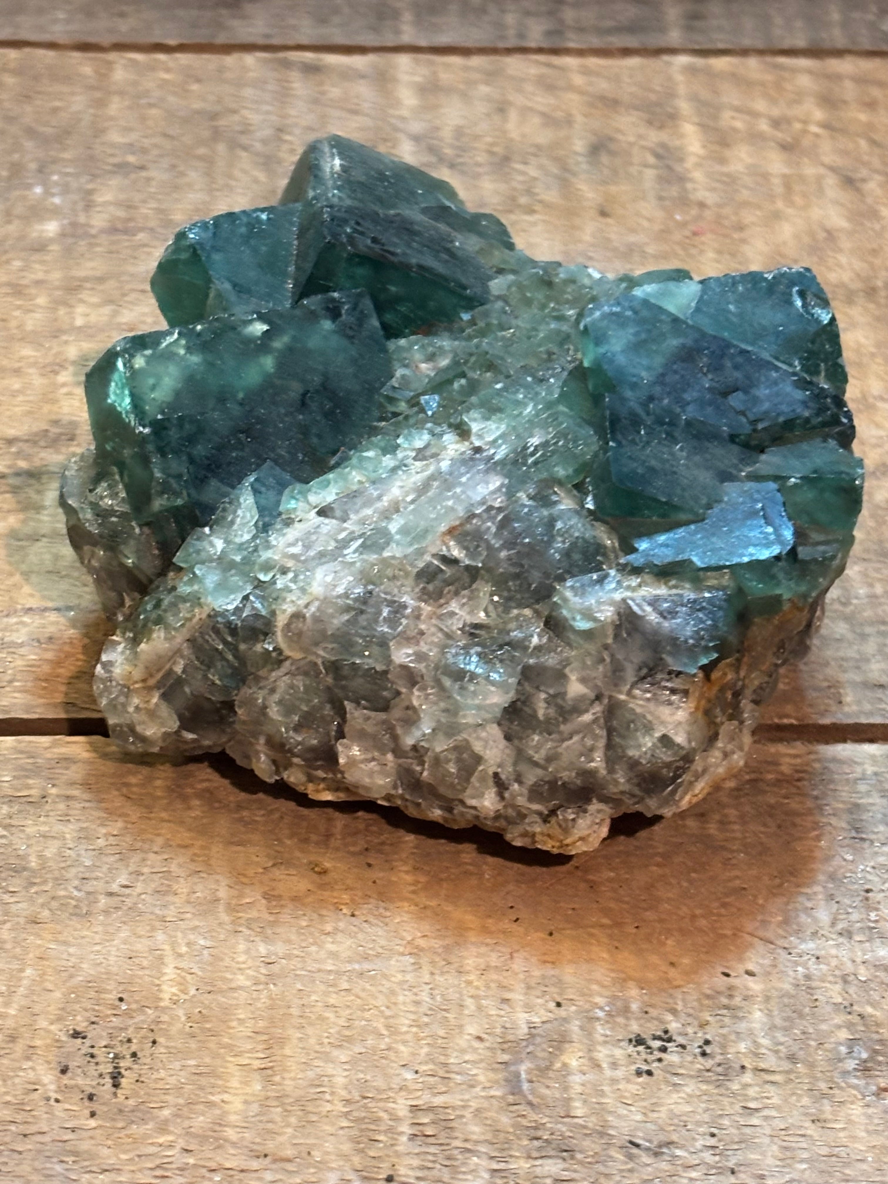 Green Fluorite Crystal Cluster – Cubic Fluorite Mineral Specimen – 1.13 lb Raw Collector Piece