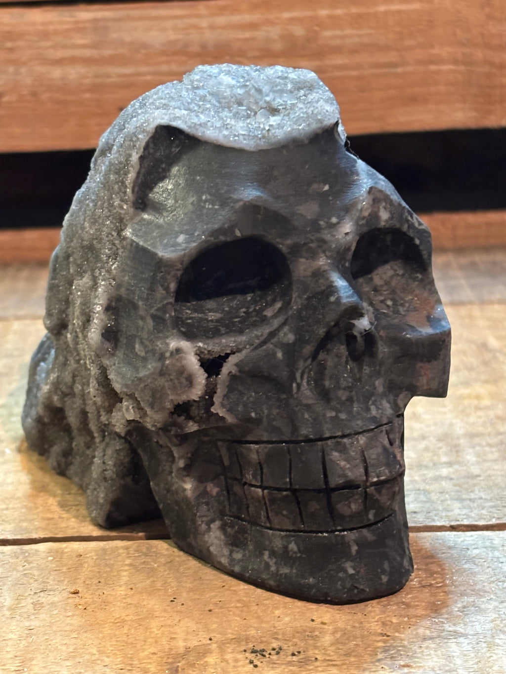 Collector Druzy Crystal Skull – 3.4 lbs