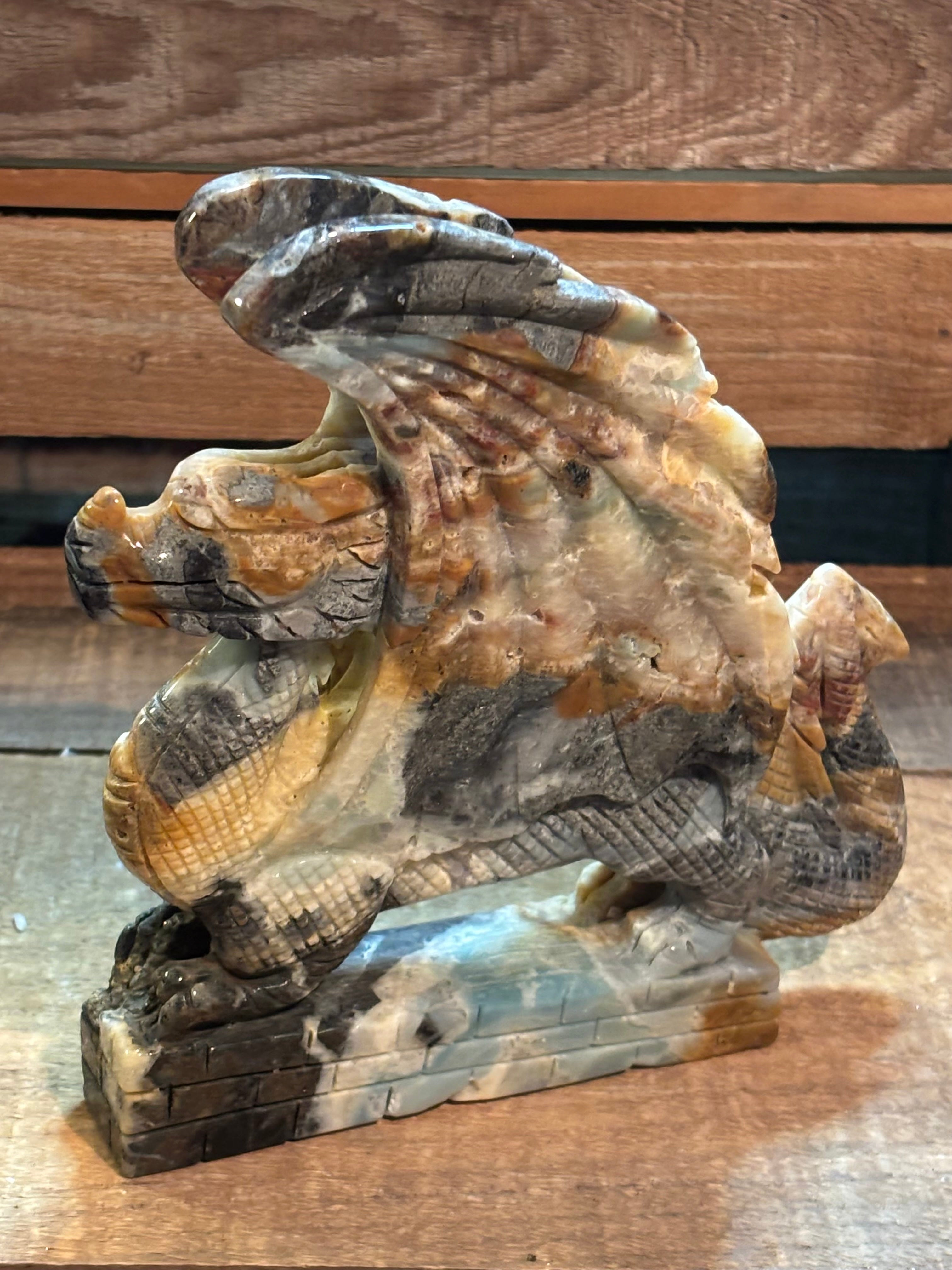 Druzy Dragon Guardian Carving – 2 lb 9 oz