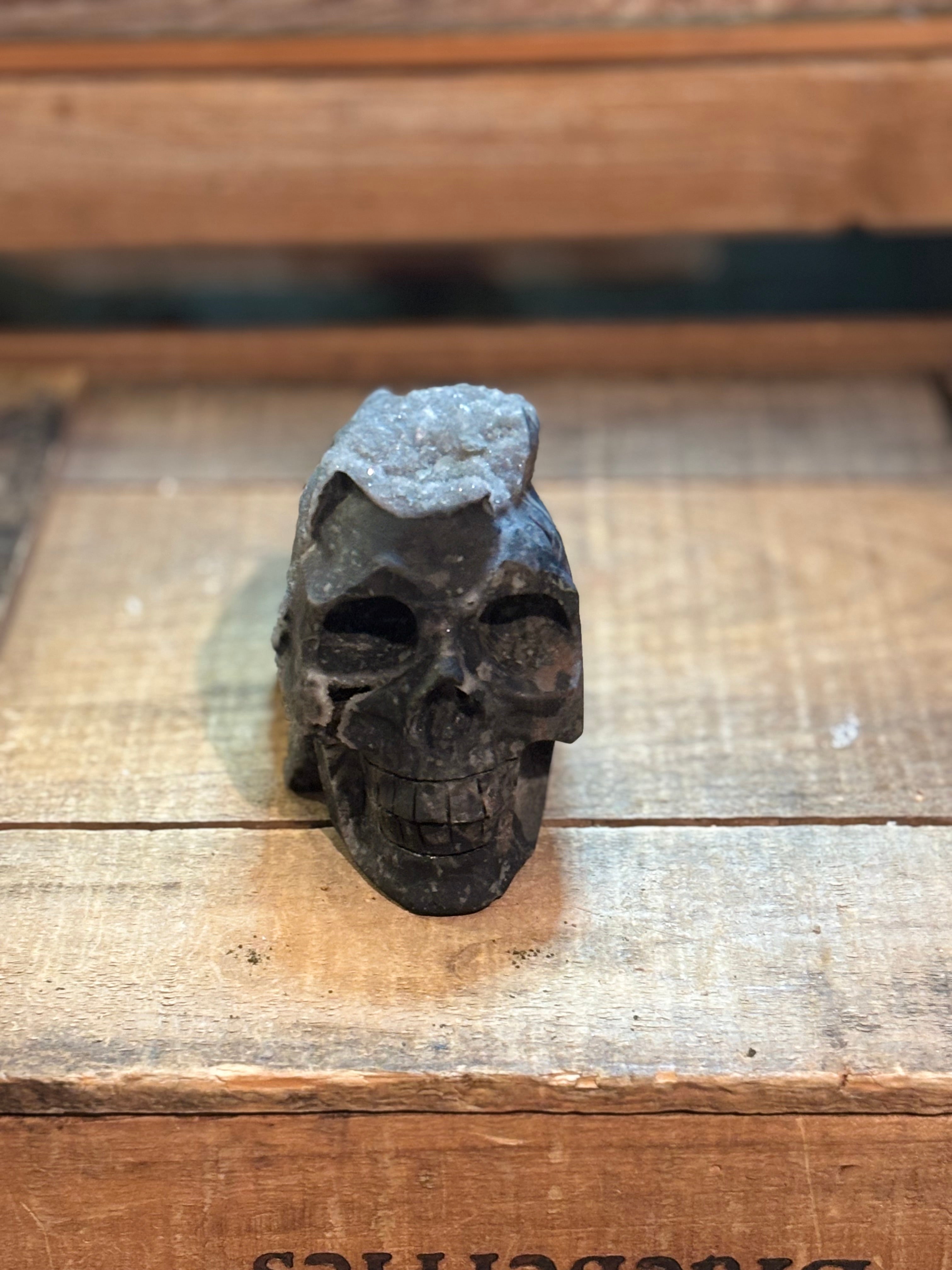 Collector Druzy Crystal Skull – 3.4 lbs