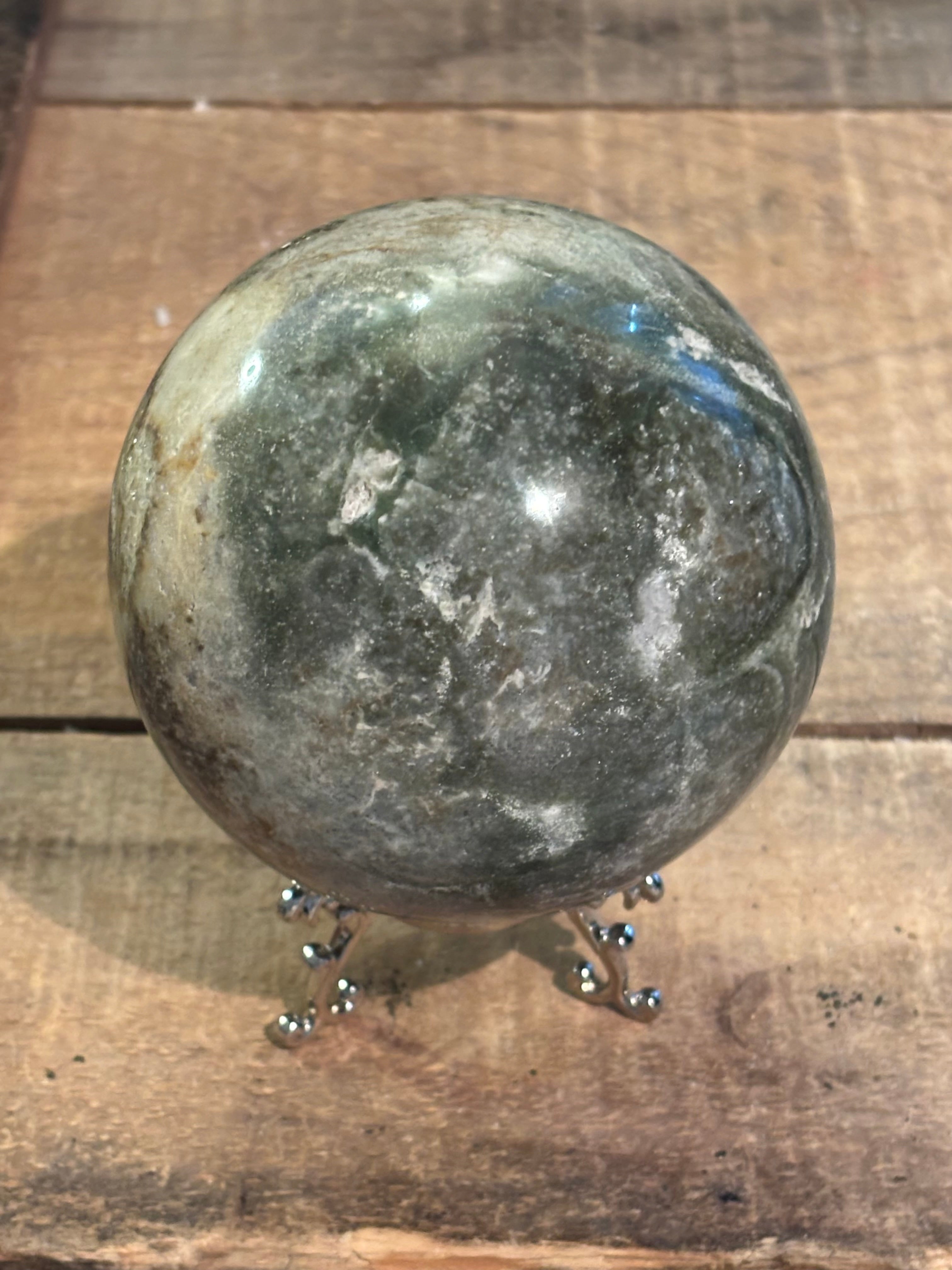 Collector Moss Agate Sphere - 88mm