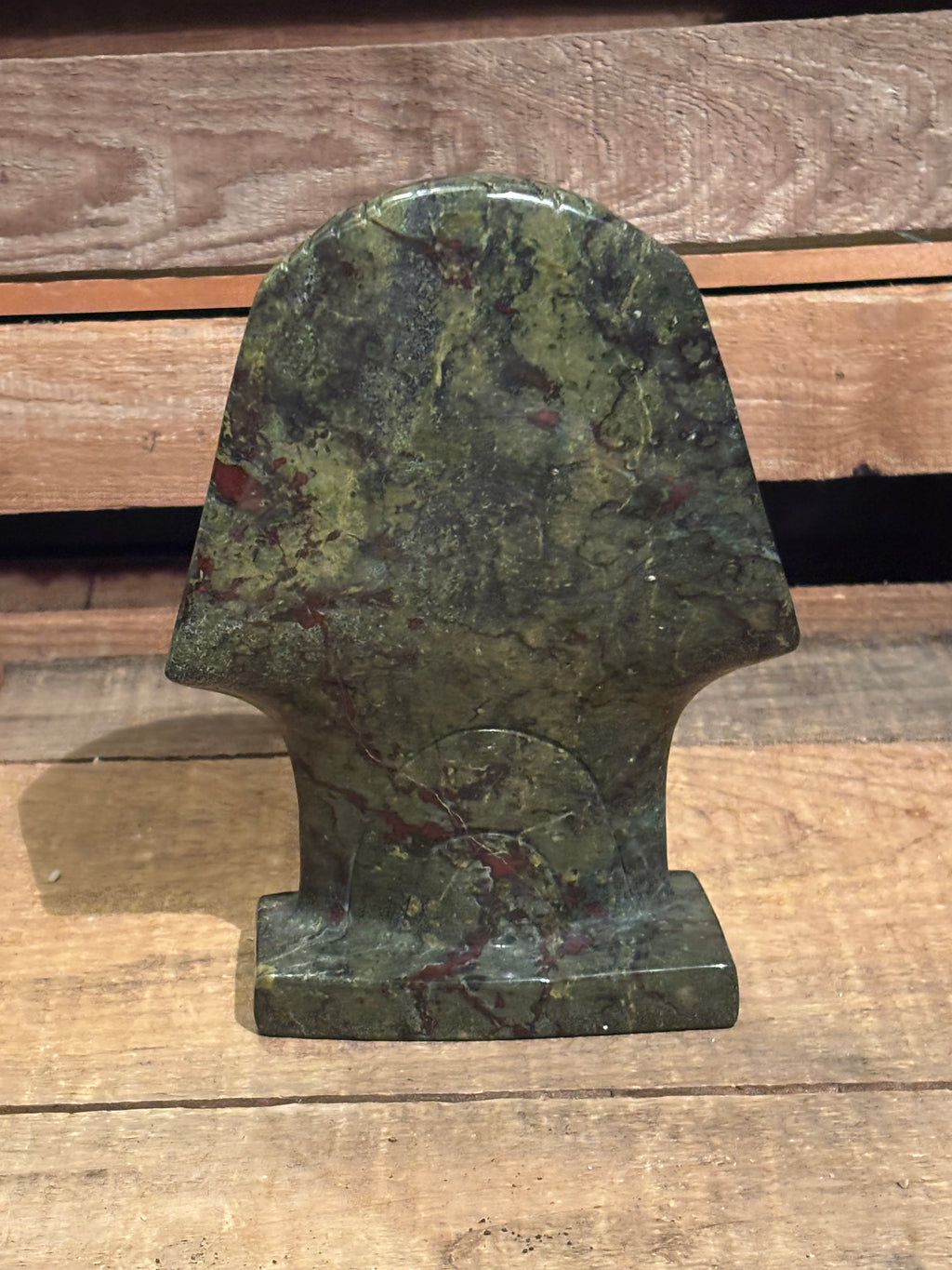 Bloodstone Pharaoh Skull Carving – 3.11lb Statement Piece