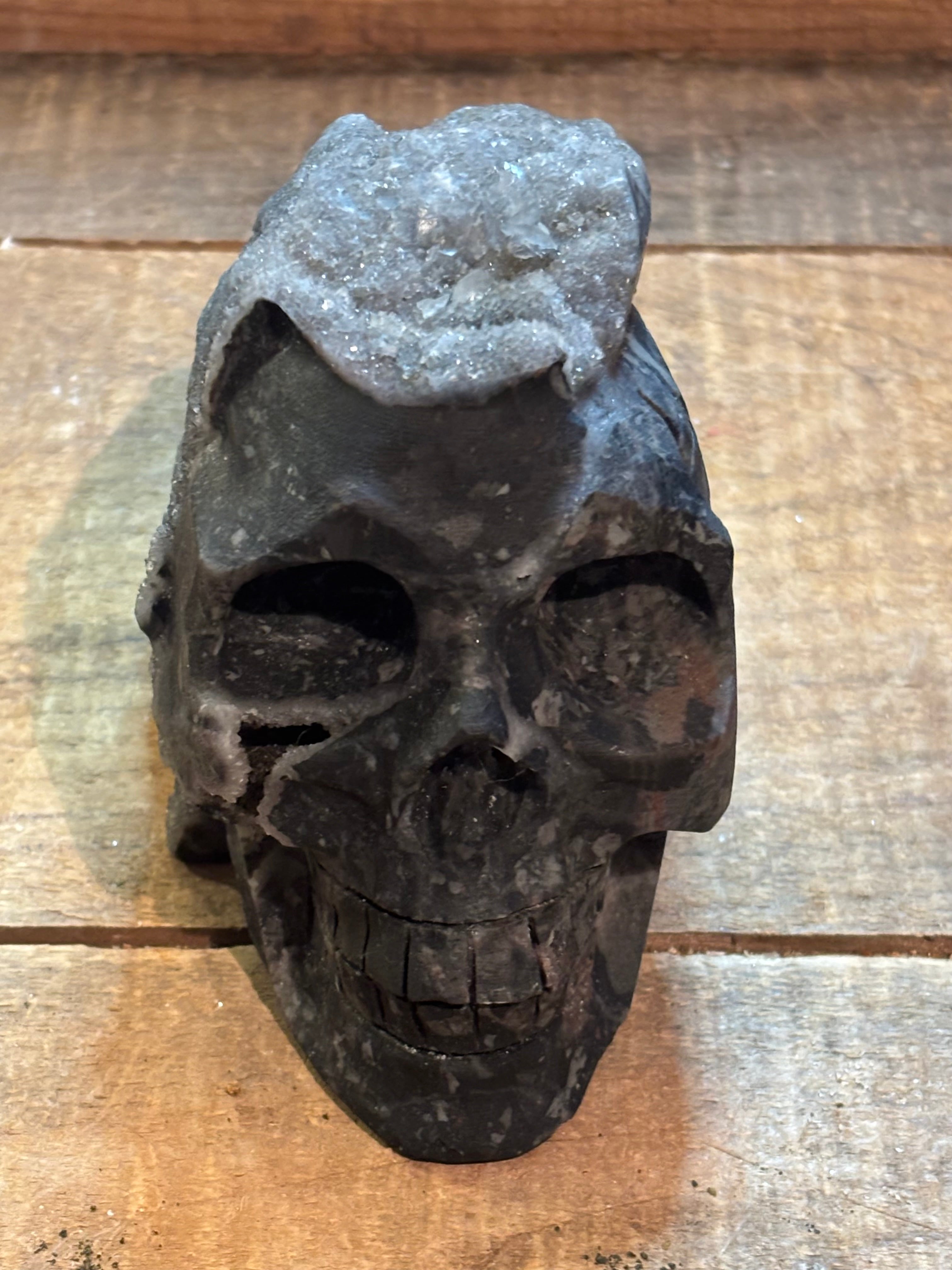 Collector Druzy Crystal Skull – 3.4 lbs