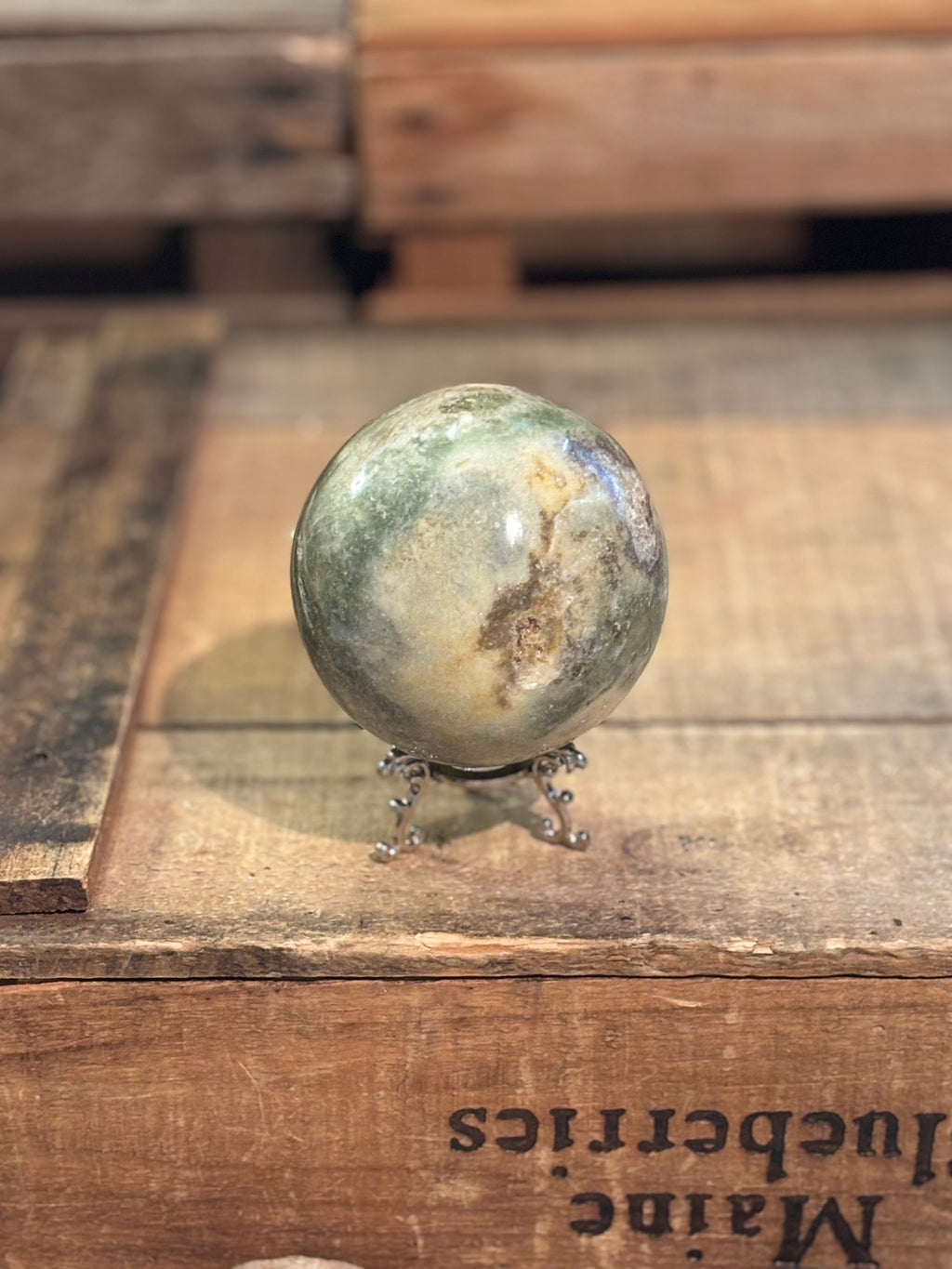 Collector Moss Agate Sphere - 88mm
