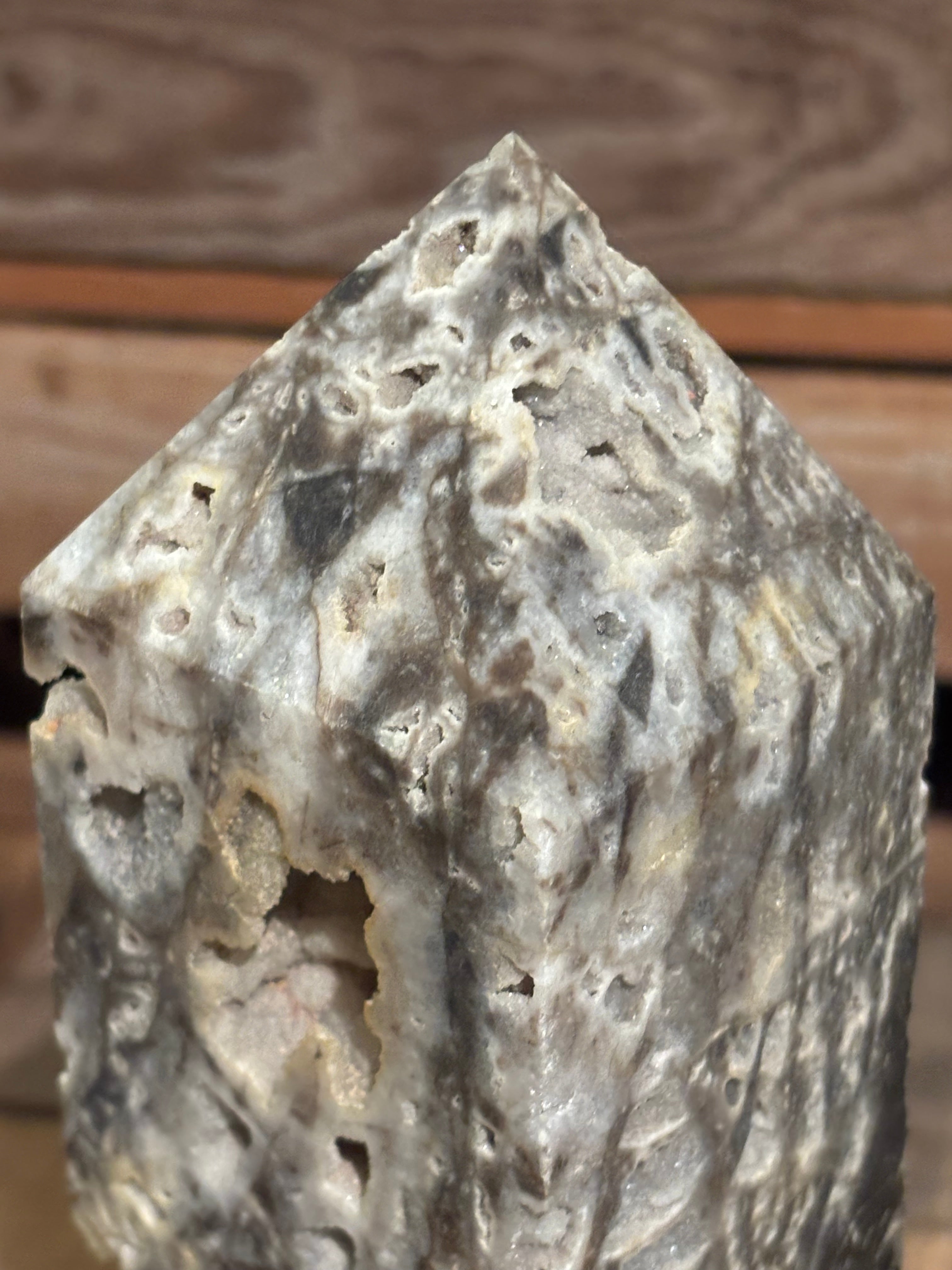 Dark Druzy Agate Tower | Collector Crystal Point