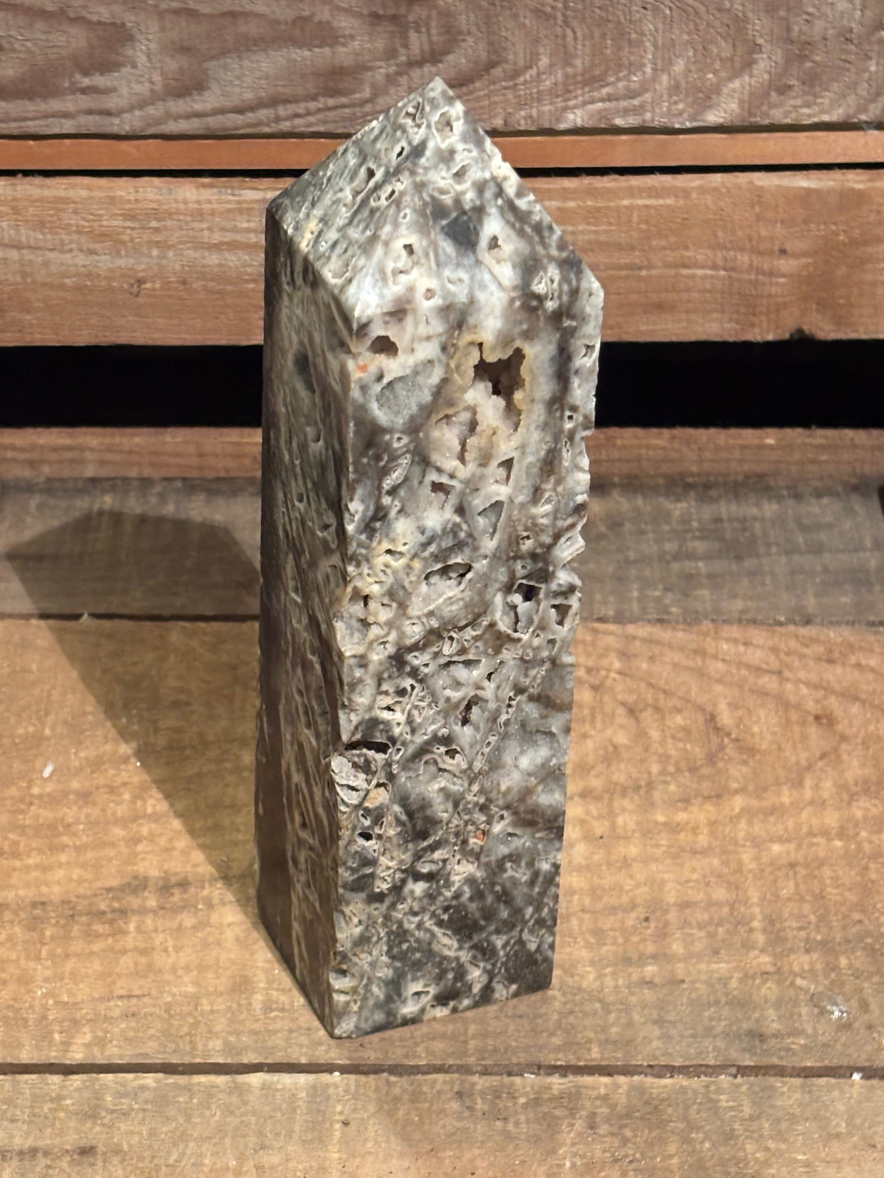 Dark Druzy Agate Tower | Collector Crystal Point
